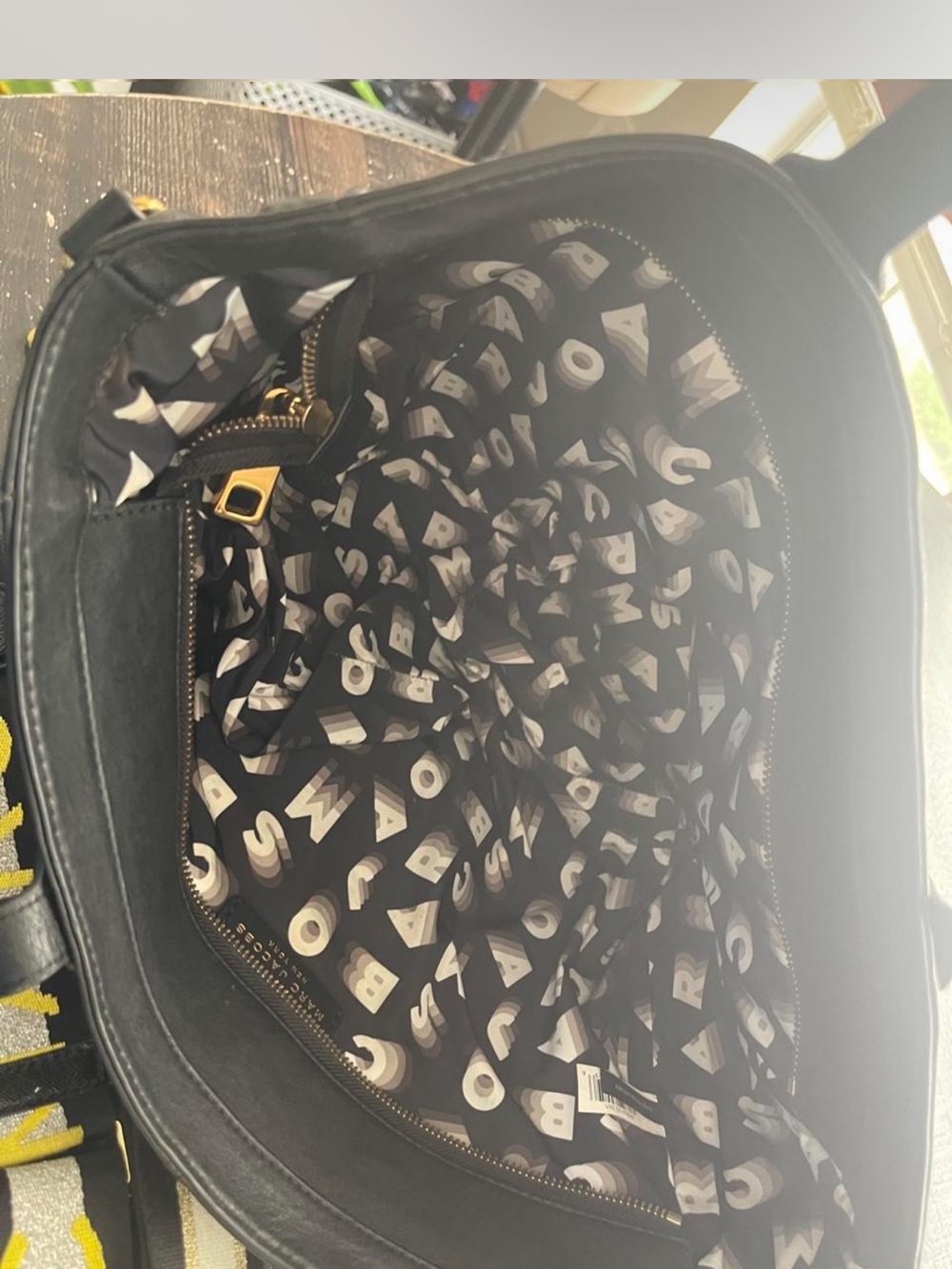 RARE Marc Jacobs Flash Black Embossed Leather Weekend Bag tote with Straps - Picture 4 of 15